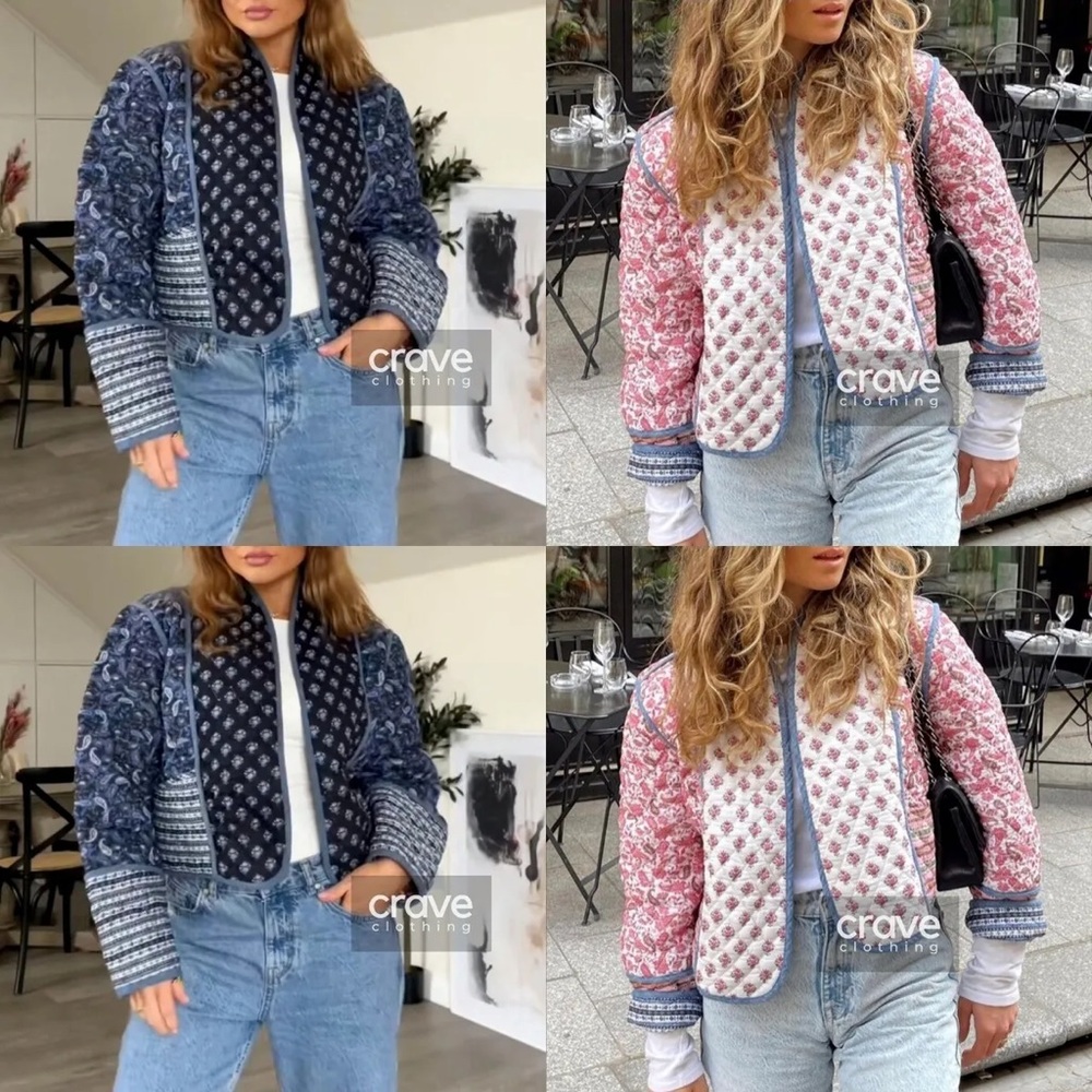 Mango- Reversible Quilted Floral Jacket